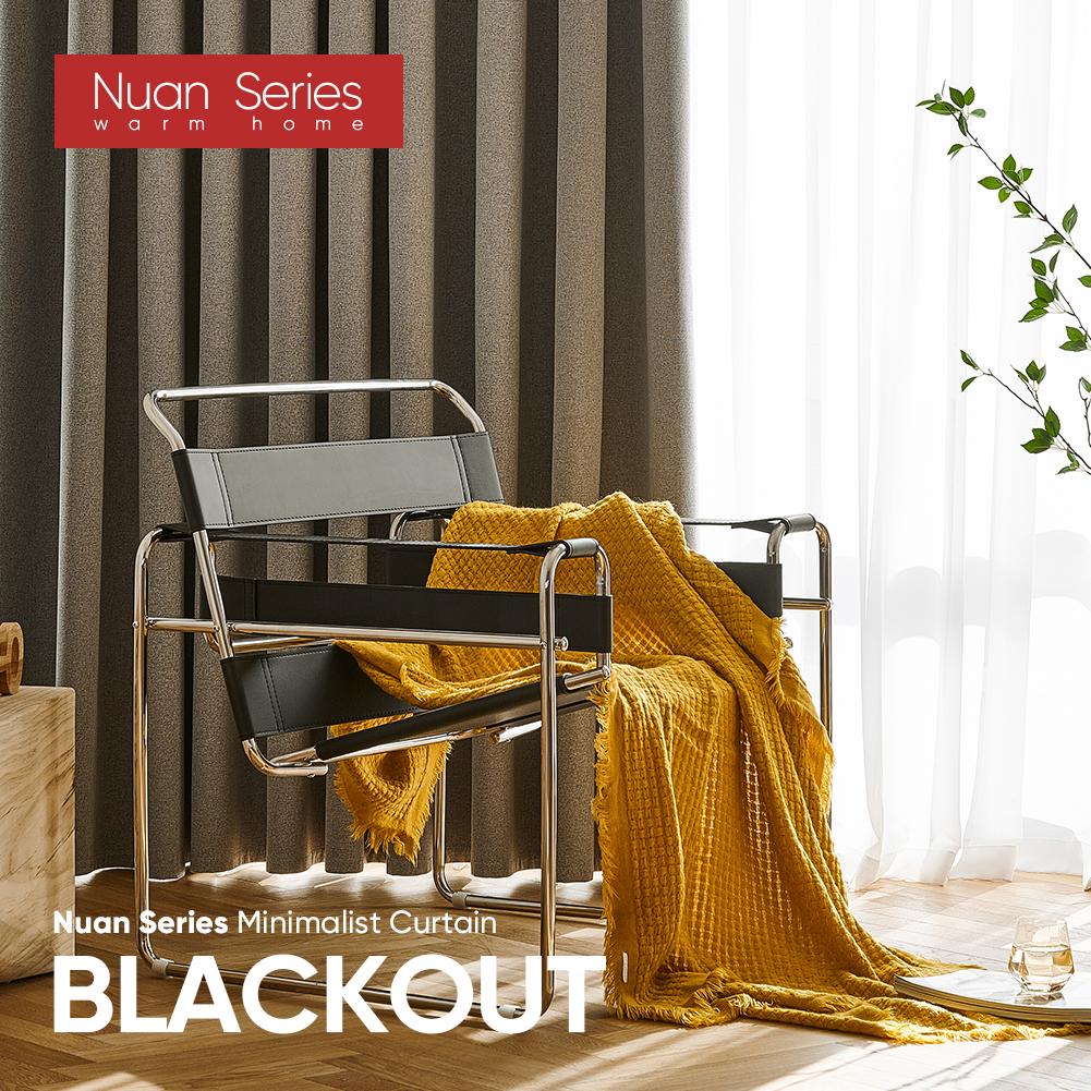 1PC 100% Blackout Curtain Simple Style Pure Color Curtains For Home Decor Bedroom Living Room Nuan Series