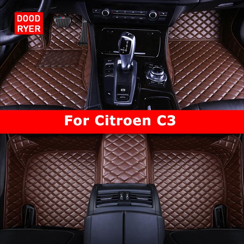 DOODRYER Custom Car Floor Mats For Citroen C3 2014-2023 Auto Carpets Foot Coche Accessorie