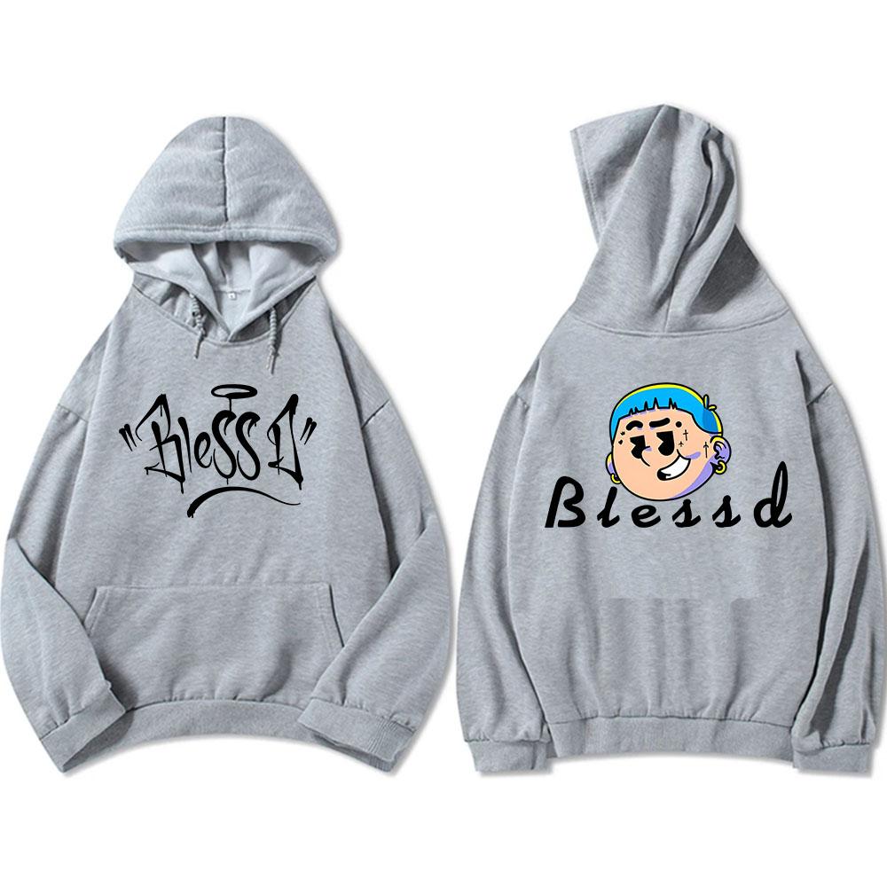 Blessd Zpěvák Potisk Mikiny s Kapucí Zimní s Dlouhým Rukávem Grafické Mikiny Pánské Oblečení Dámské Oblečení