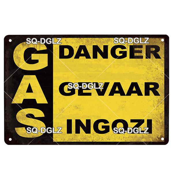 

[SQ-DGLZ] GARAGE Vintage Metal Sign Tin Sign Plaque Retro Garage Wall Decor Bar Decoration Old Car Club Man Cave GAS/OIL Danger 20x30cm（7.8x11.8inch）