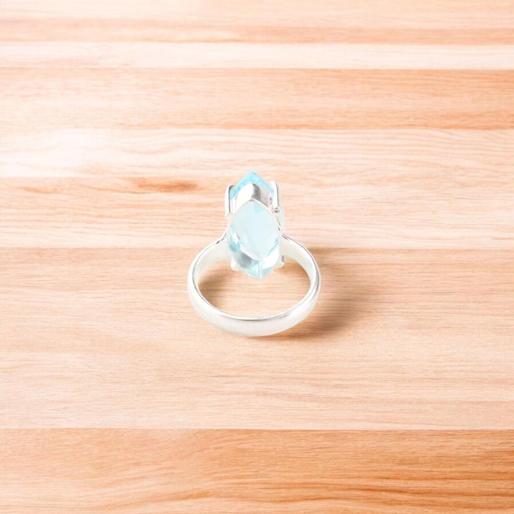 Sky Blue Topaz Gemstone 925 Sterling Silver Jewelry December Birthstone Ring RR-65-2