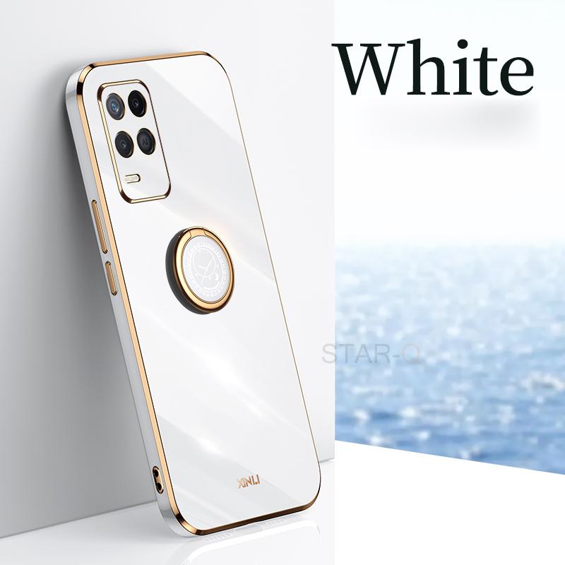 Luxury Plating Gold Frame Phone Case On For Oppo Realme 8 Pro 4g Realme8 8pro Soft Silicone Tpu Back Cover