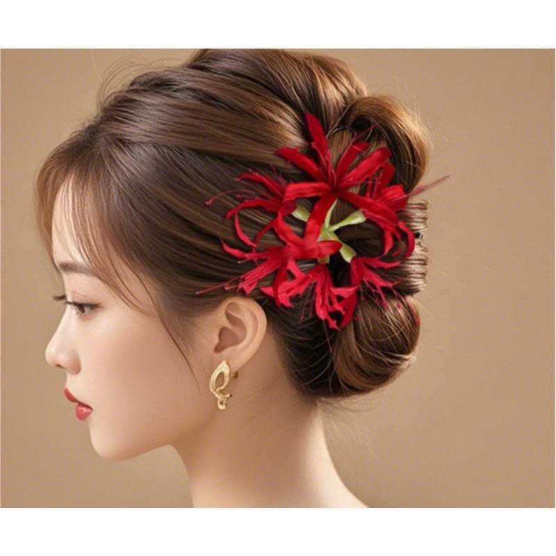Fermagli per capelli a forma di fiore di giglio per donne ragazze Barretta Clip a pinza di granchio Fermagli per capelli per coda di cavallo Copricapo da bagno spiaggia Accessori per capelli
