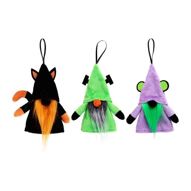 

3 Pieces Halloween Gnomes Hanging Charm for Keychains Backpacks and Phones Miniature Dwarf Doll Pendant Accessories 1