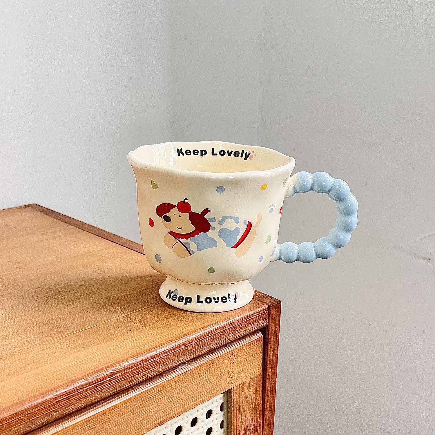 

Милая кружка в стиле инс, высоко выглядящая керамическая чашка, парная чашка для воды, чашка для кофе для девочек, чашка для завтрака, подарок на день рождения 401-500ml