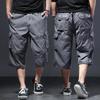 Mens Cargo Shorts Casual Half Pants Elastic Waist Summer Camo Shorts Sports Running Hiking Multiple Pockets Male Knee Pants