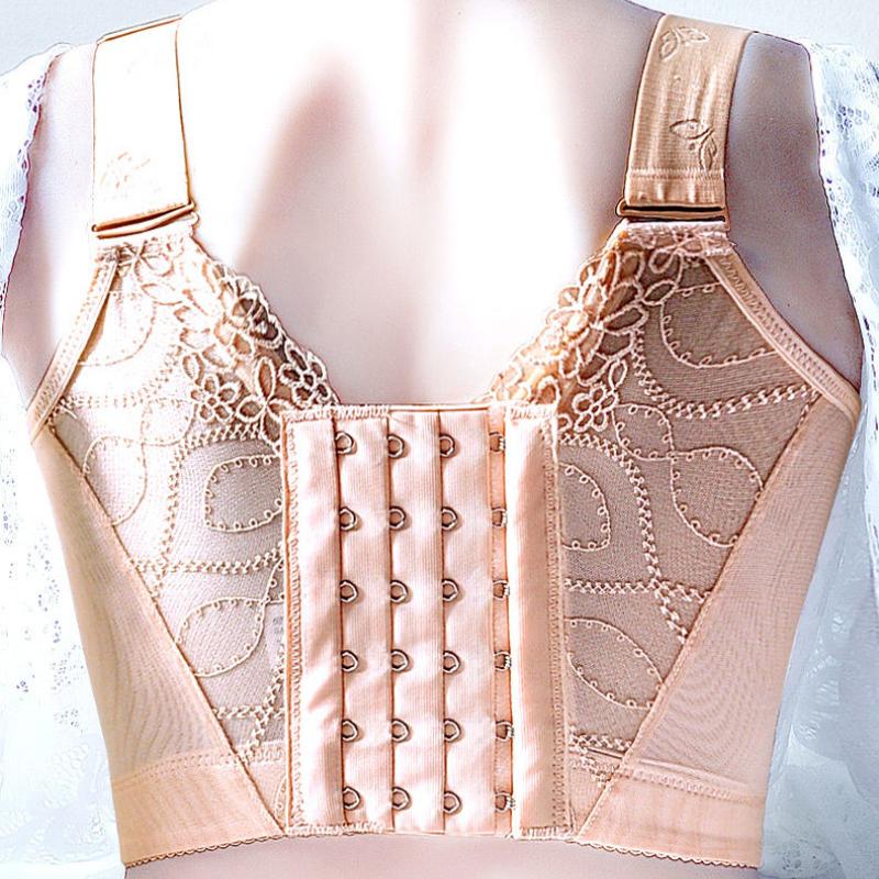 Spodní prádlo Žena Tenká část Fat Girl Anti-povislá push up Bez ocelového prstenu Velká velikost Krajka Velká prsa Ukázat Malá podprsenka Košíček CDE