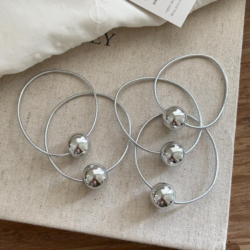 

5 шт. Новая супер блестящая серебристая сферическая основа для повязки на голову Высокая эластичность Глиттер Кожа Резинка для волос Аксессуары для волос Повязка на голову