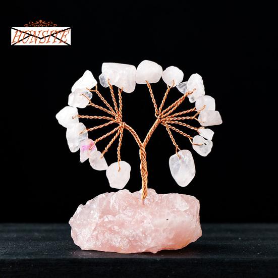 Barevná ozdoba stromu z přírodního kamene se základnou, strom peněz s pozitivní léčivou energií