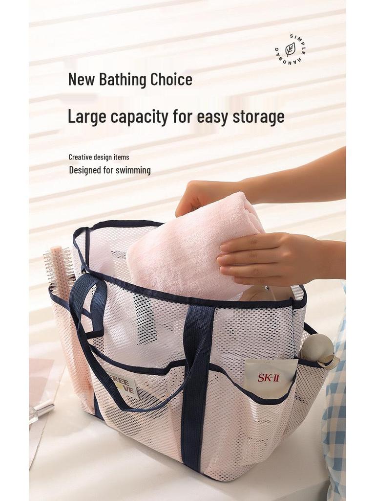 Women's Large Capacity Multi-Layer Mesh Cosmetic Bag with Multi-Pocket Storage