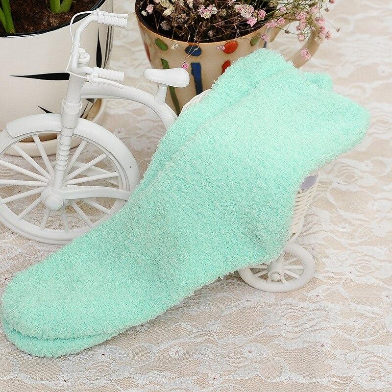 

18 стилей, теплые плюшевые носки ярких цветов, женские носки из кораллового флиса для женщин и девочек, красочные подарки жене светло-зеленый