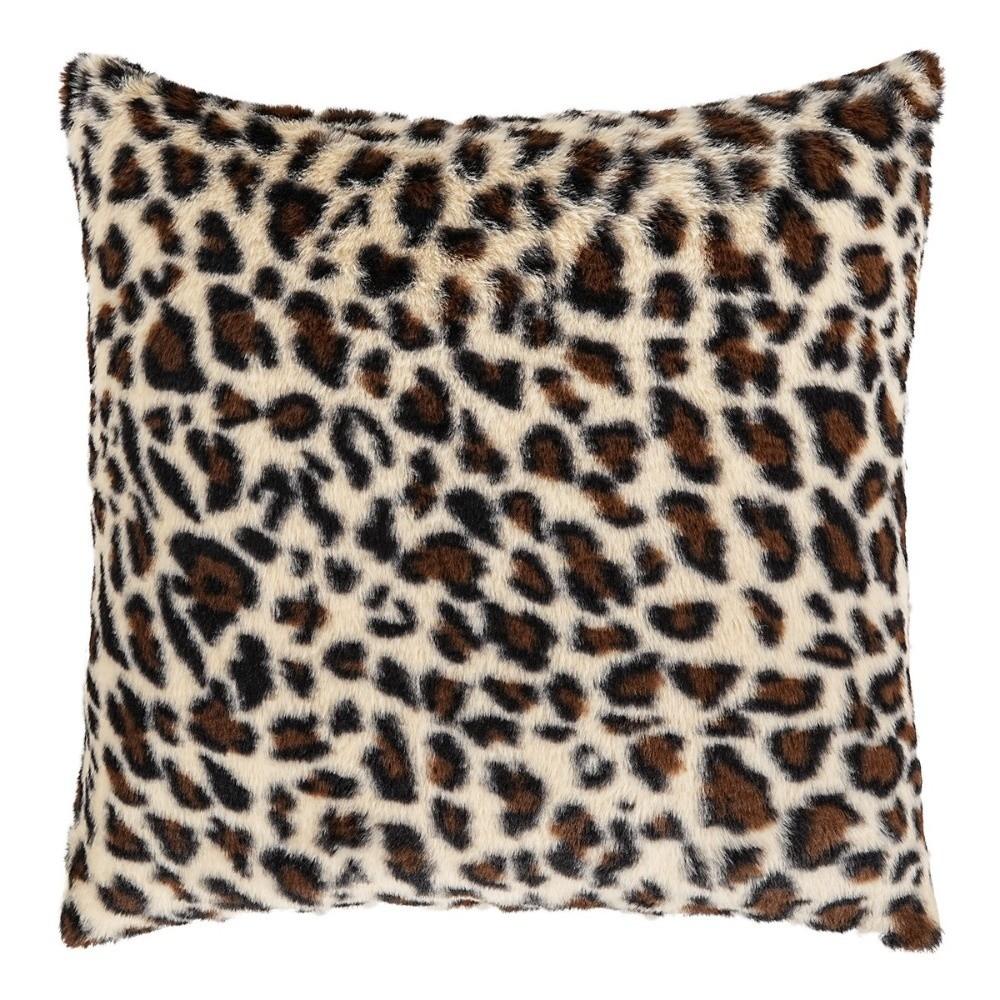 Leopard Print Throw Pillow Cover 45x45 Size Shaggy Pillow Case Faux Fur Pillowcase Sofa Decor