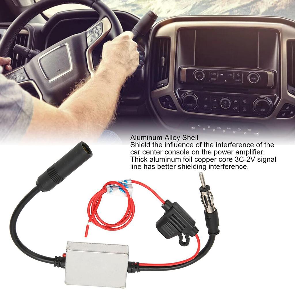 Car Stereo FM Radio Signal Antenna Aerial Signal Amp Signal Amplifier Universal Auto Boat Vehicle Antenna Signal Booster