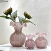 BRLight Luxus Rosa Glasvase Tisch Hydrokultur Vase Handwerk Wohnzimmer Dekoration Blumenarrangement Feiertagsgeschenk HeimdekorationEY