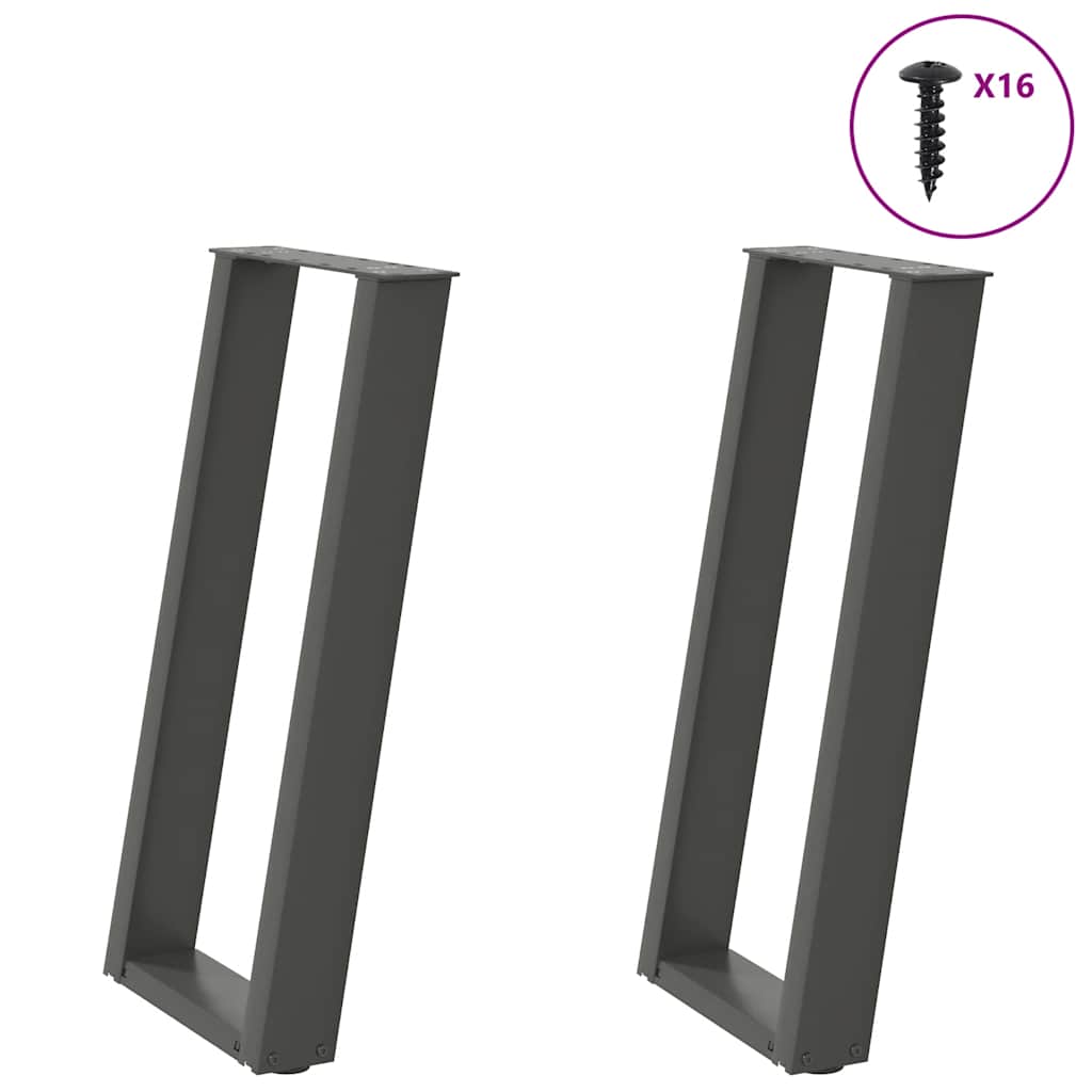 Vidaxl Nogi Do Stołu Konsolowego, 2 Szt., Antracyt, 38X(72-73)Cm, Stal
