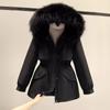 2023 winter new slim-fitting small Parker tooling cotton women's short fashion velvet thickened Parker cotton clothes