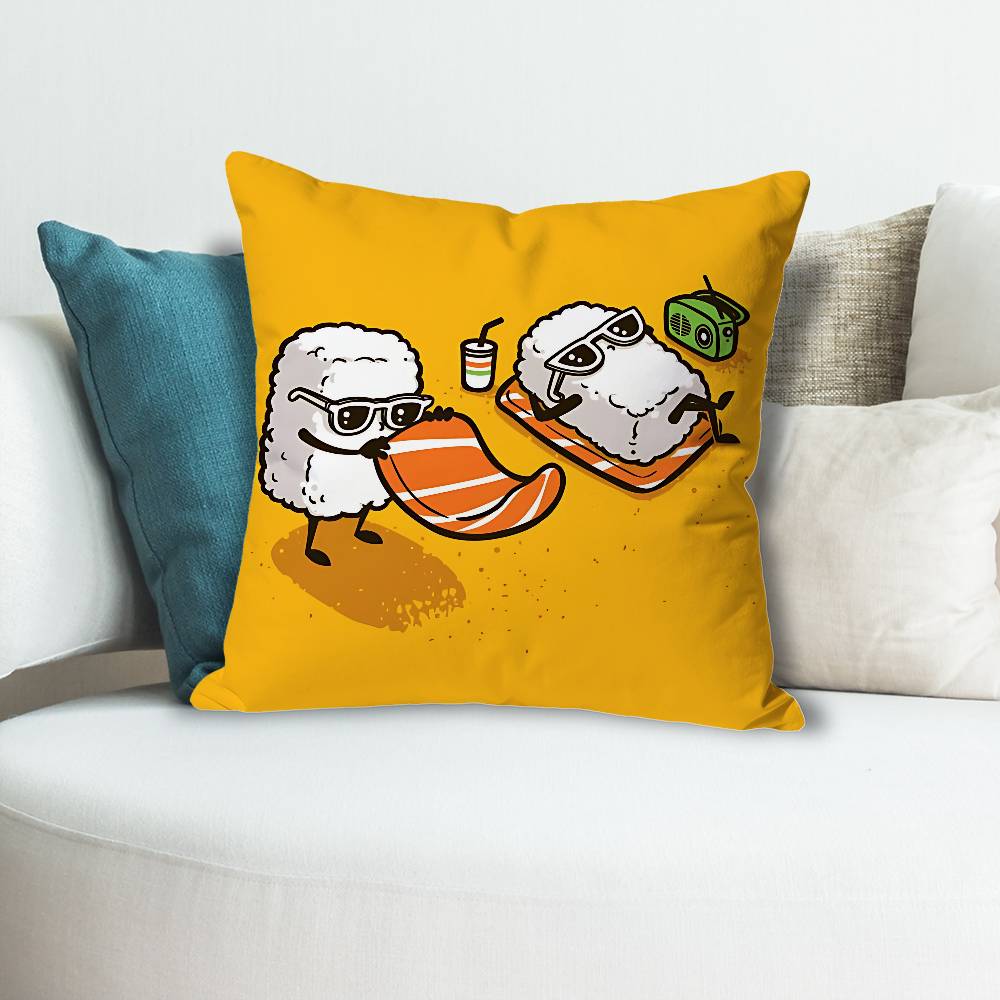 Funny Food Art Anime Celebrity Merchandise AllMatch Printed Pillow Case Sofa Car Office Room Decoration Protector