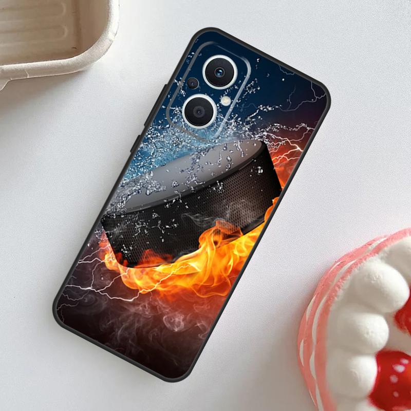 Hockey Stick and Puck Case For OPPO Reno 7 8 6 5 4 Lite 8T 4Z 5Z 11 F 10 Pro OPPO Find X6 X5 Pro X2 X3 Neo Cover