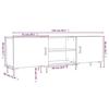 VidaXL Meuble TV chêne fumé 150x30x50 cm bois d'ingénierie 829105