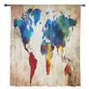 Colorful Map On Vintage Background Tulle Curtains Kitchen Door Curtain Chiffon Sheer Voile Christmas Curtains For Living Room