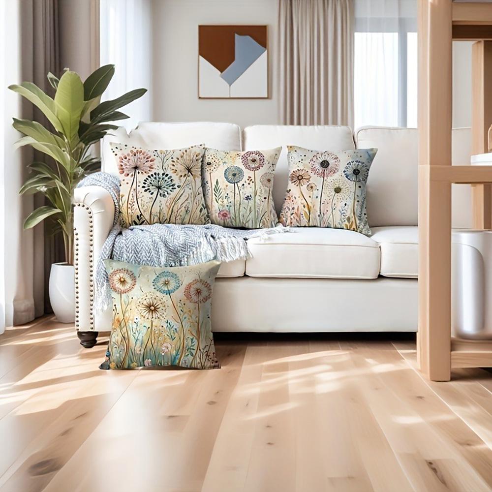 Poszewki na poduszki z nadrukiem kwiatowym dmuchawca: Dodaj odrobinę natury do swojego domu Pokrowiec na poduszkę na sofę dekoracja domu pokoju