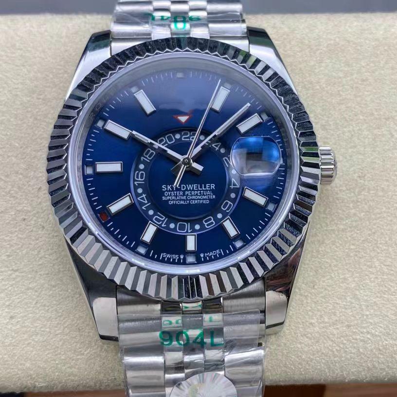 Laojia Tianxingzhe Men's Classic Dual Time Automatic Watch with Five-Bead Strap