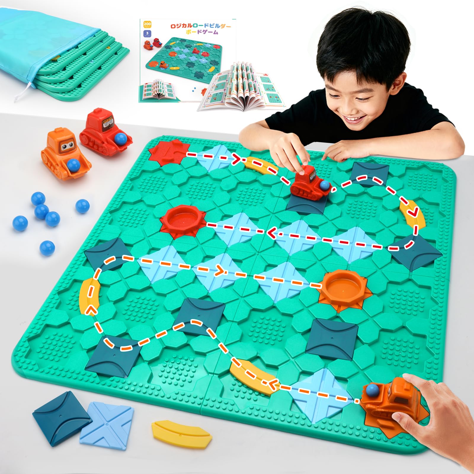

Yangtomo Logical Route Puzzle Board Game, Educational Toy, Programming Toy [200+ Challenges], Montessori Style, Large Brain Training Puzzle, Develops