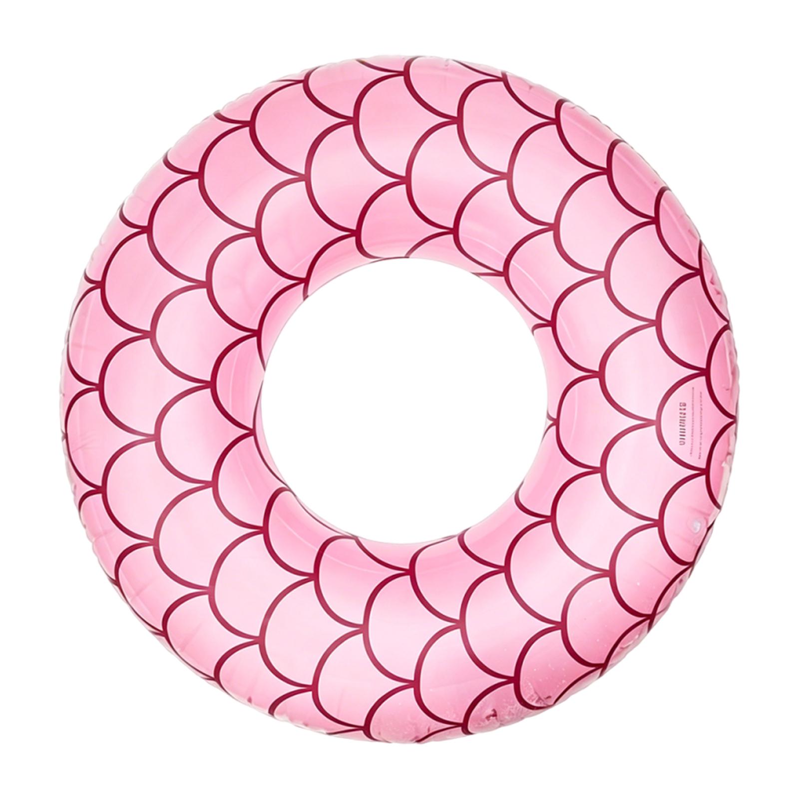PVC Mermaid Tail Swim Ring Thickened Sequined Mermaid Swimming Ring Foldable Cute Inflatable Pool Float for Seaside Playing