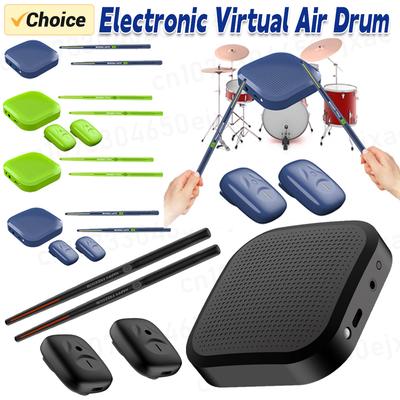 Electronic Virtual Air Drum Drumsticks Pedals Set Portable Reality Drum Kit Professional Musical Instrument Gift for Adults Kids