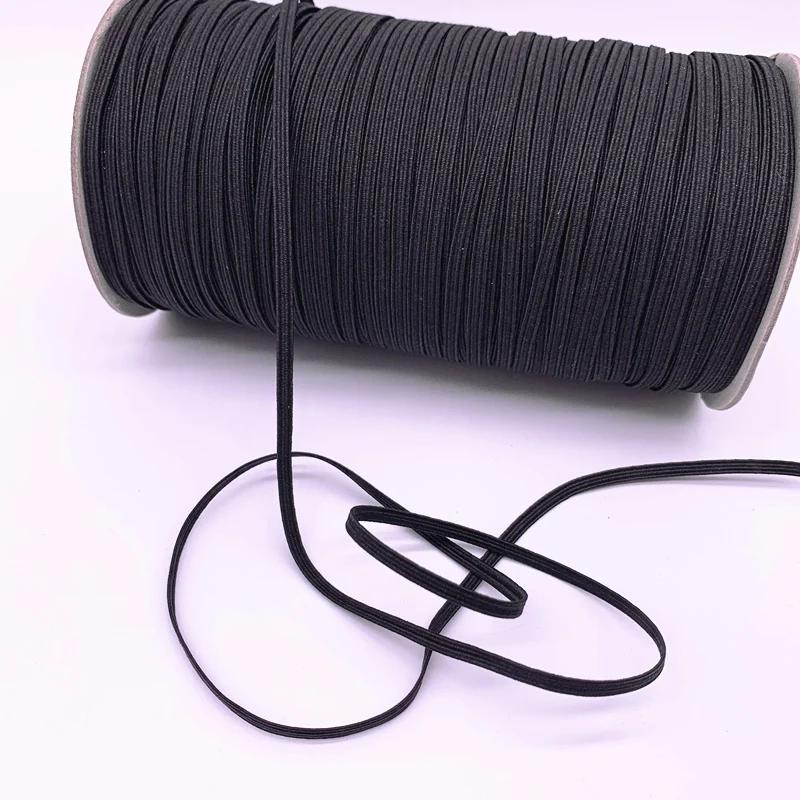 3/5/6/8/10/12mm 5 Yards/lot Hight Elastic Bands Spool Sewing Band Flat Elastic Cord White and Black Diy Handmade Accessories