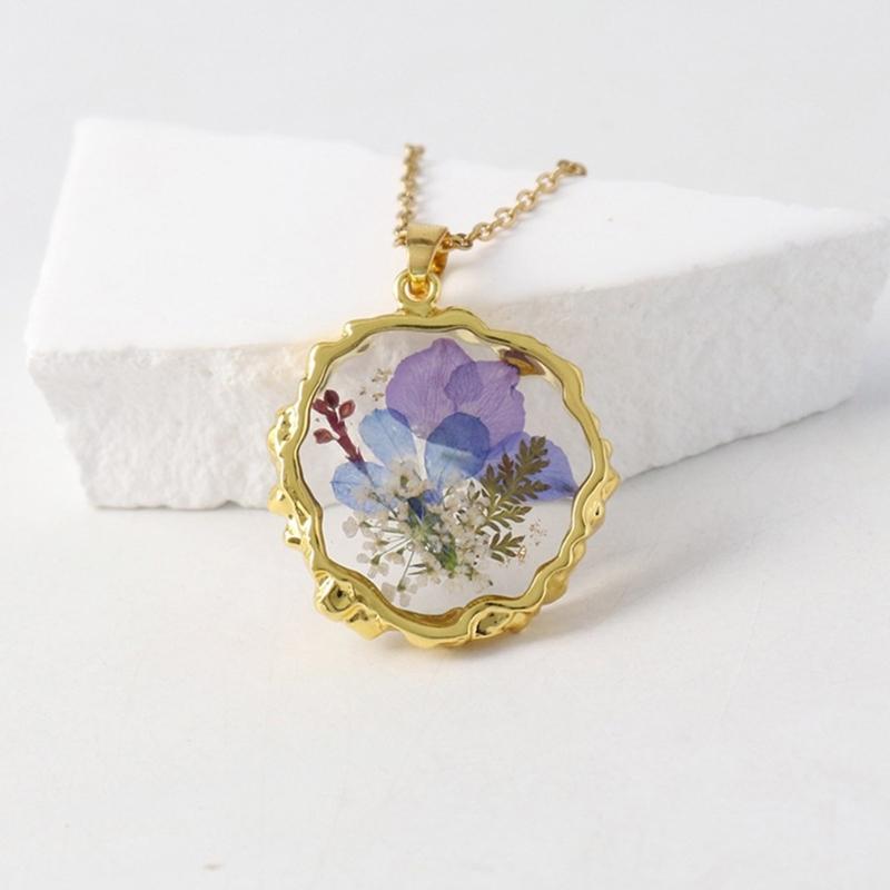Collana Floreale in Resina Leggera Catena Regolabile per la Clavicola per Pelli Sensibili Accessorio Gioiello da Indossare Ogni Giorno