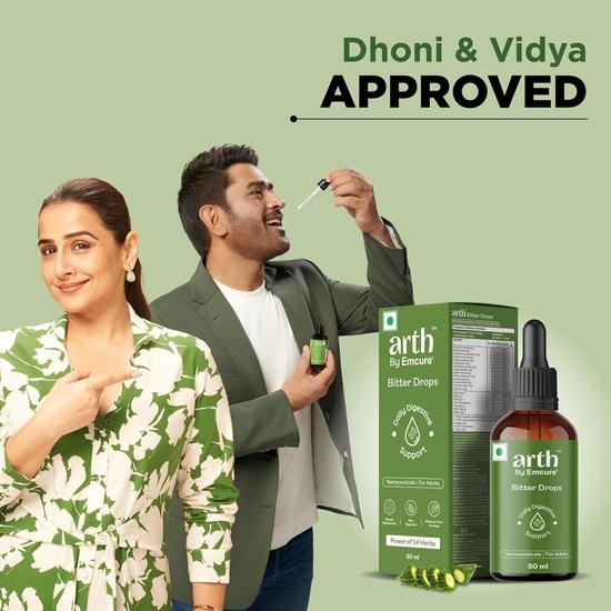 Arth by Emcure Bitter Drops Daily Digestive Support 50ml | 14 Herbal Bitters | Alcohol-Based Extract | Supports digestion | Helps with Bloating