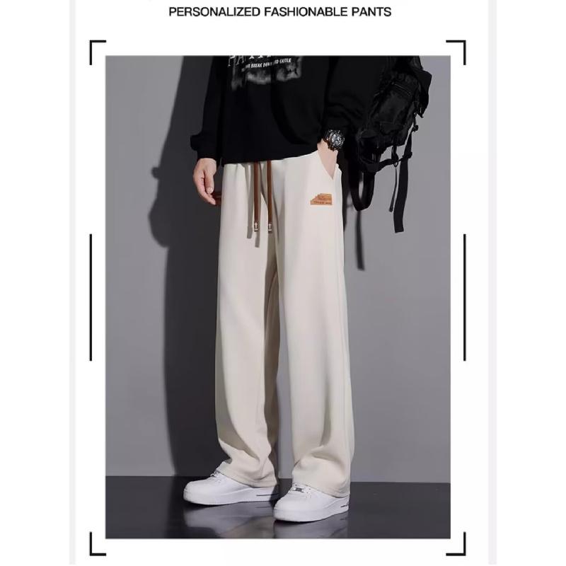 Men's casual pants for spring and autumn 2026, new loose-fitting, drapey straight-leg sports pants