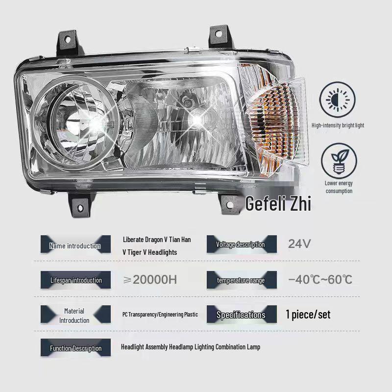 FAW Qingdao Jiefang LED Lens for TianV, HanV, TuV, LongV, LuV, Longwei, Tianwei Models - Front Accessories Modification.