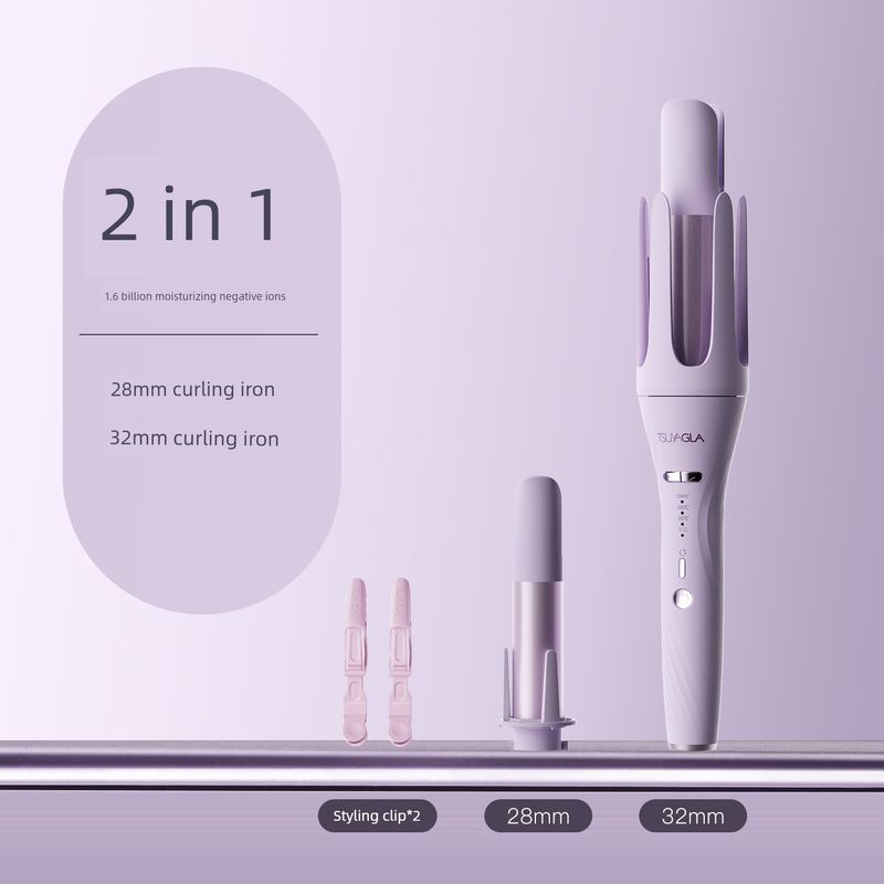 

Cui Ya Three-Five-in-One Automatic Hair Curler Lasting Hair-Styling Does Not Hurt Hair Negative Ion Straight Comb 32mm Hair Curler [2-in-1] 28Mm+32Mm Curly Hair