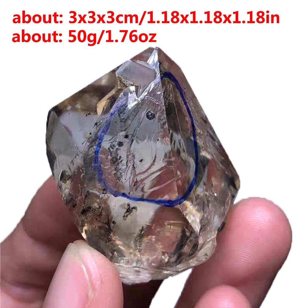 Természetes Herkimer Gyémánt Drifting Homok Víz Gall Ásványi Energia Nyers Reiki Dekor Védőkő Fekete Kristály Minta Drágakő