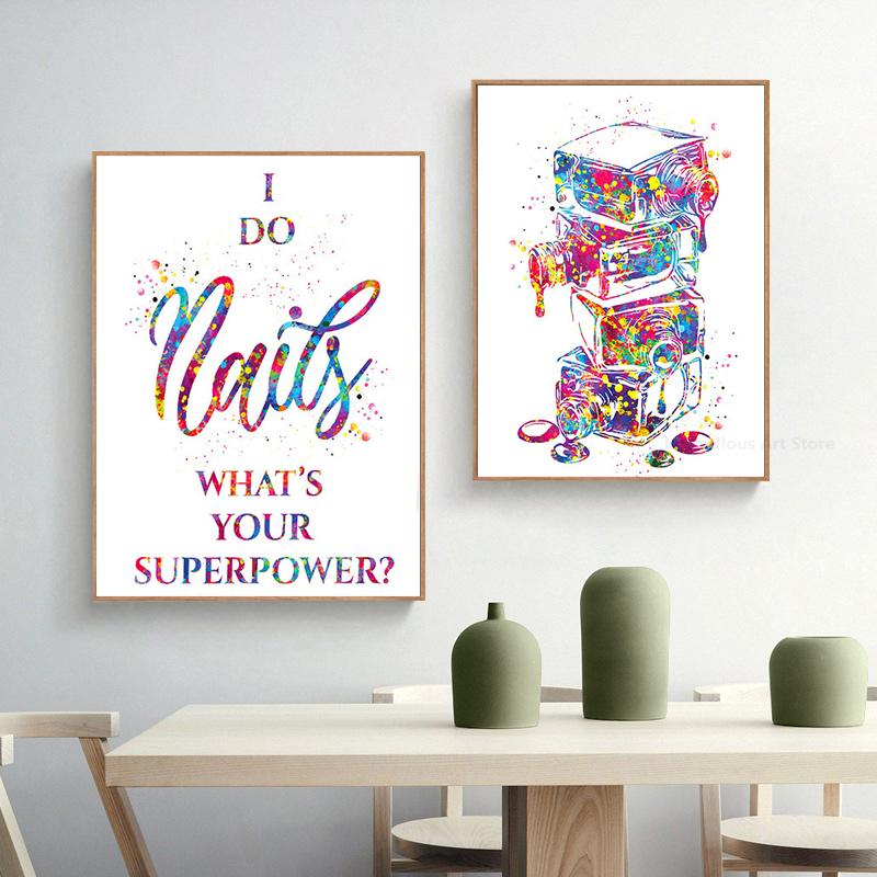 Nail Polish Watercolor Canvas Posters and Prints Cosmetic Salon Nordic Wall Art Pictures for Living Room Home Decoration