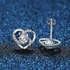 Eternal Heart Zircon Stud Earrings – Elegant Hollow Design, European & American Fashion
