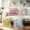 Cartoon M-Molang Anime Office Cushion Pillowcase Car Cushion Cover45X45Cm Lumbar Pillowcase Sofa Pillowcover