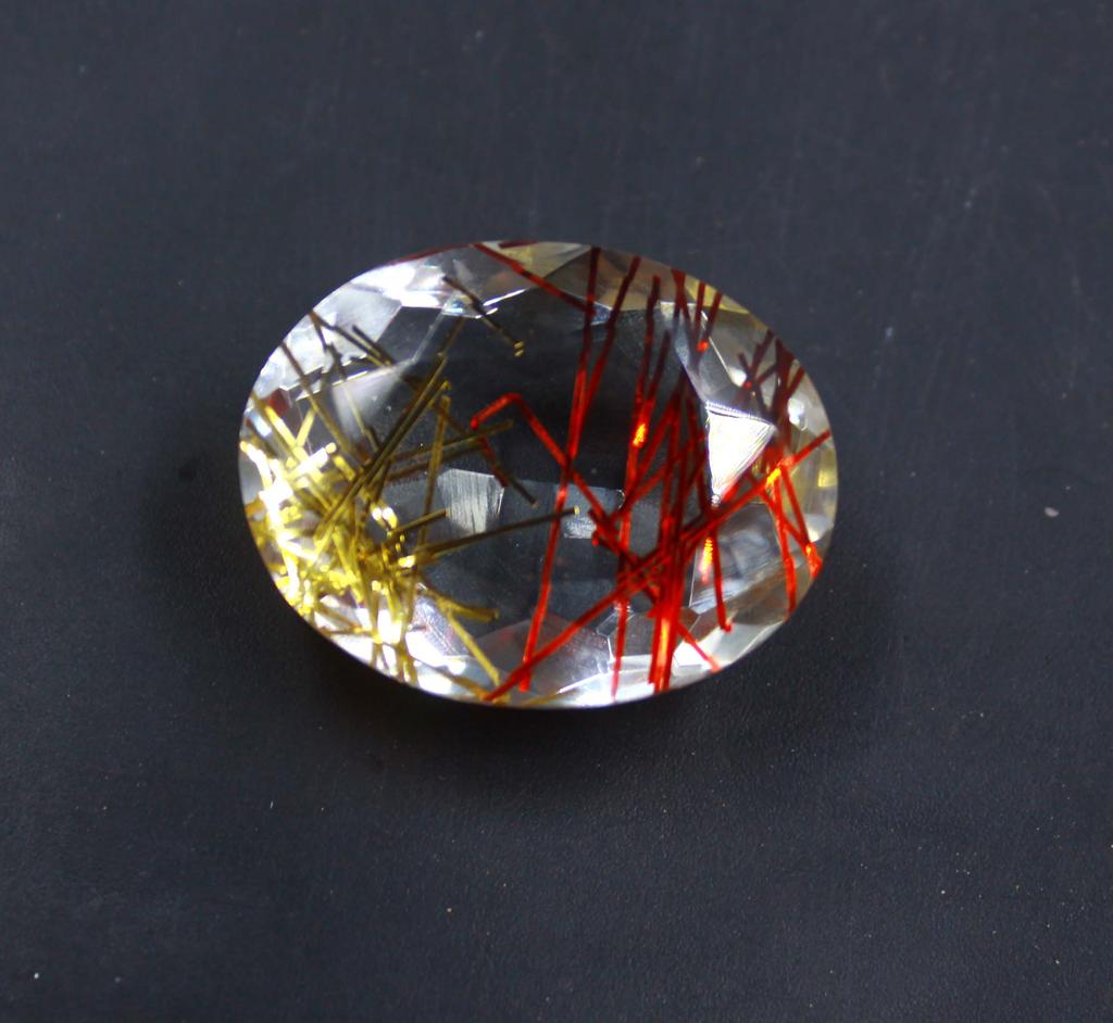 50-60 Carat Oval Shape Red Quartz Lab Created Brazil Certified Loose Gemstone SN384