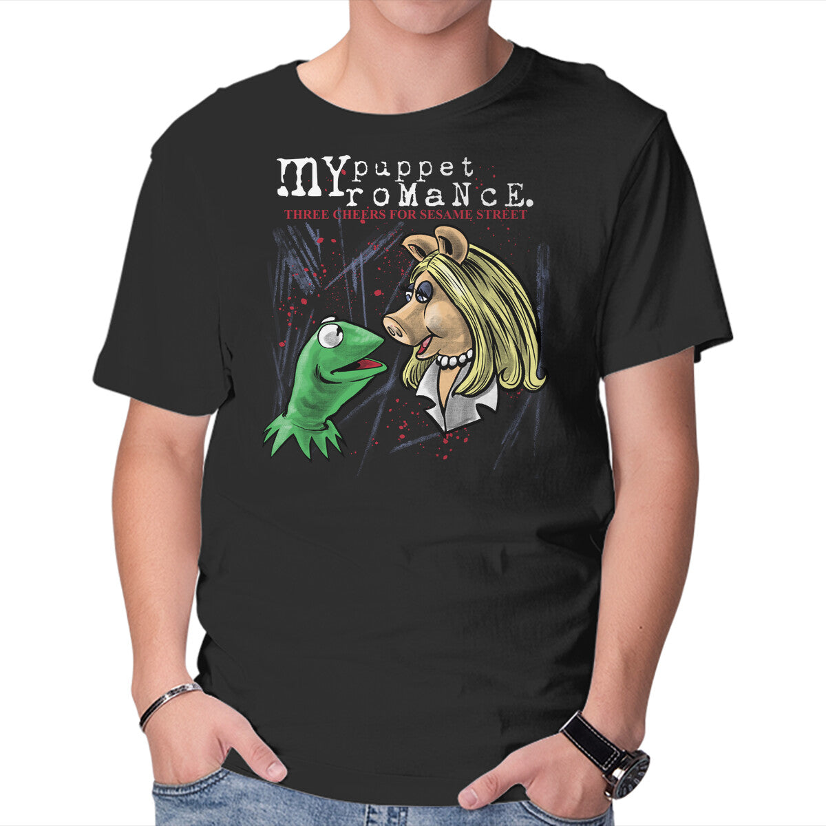 Unisex Crew Neck T-Shirt My Puppet Romance Graphic Short Sleeve Casual Tee XXL