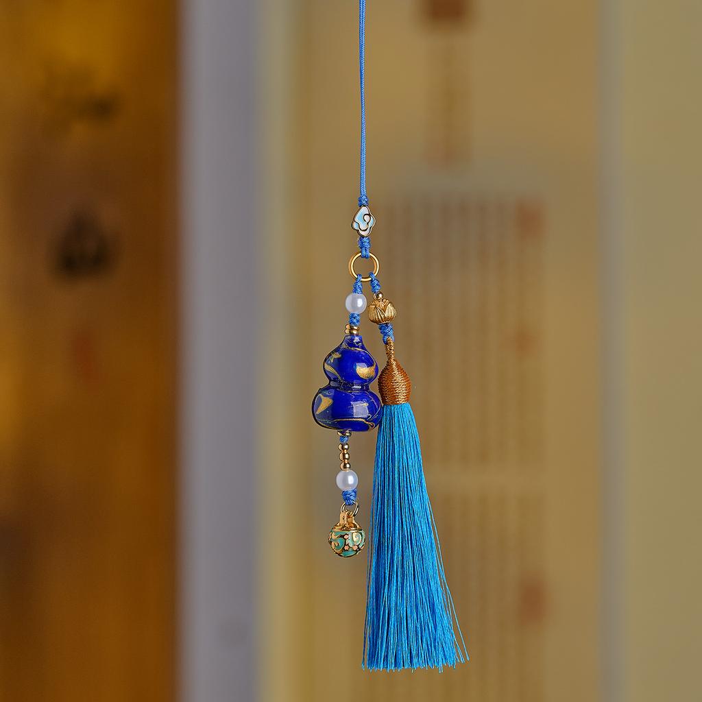 Lingyin Temple Large Lacquer Gourd Pendant Hand-Woven Tassel Lanyard Mobile Phone Chain Scenic Cultural Creation