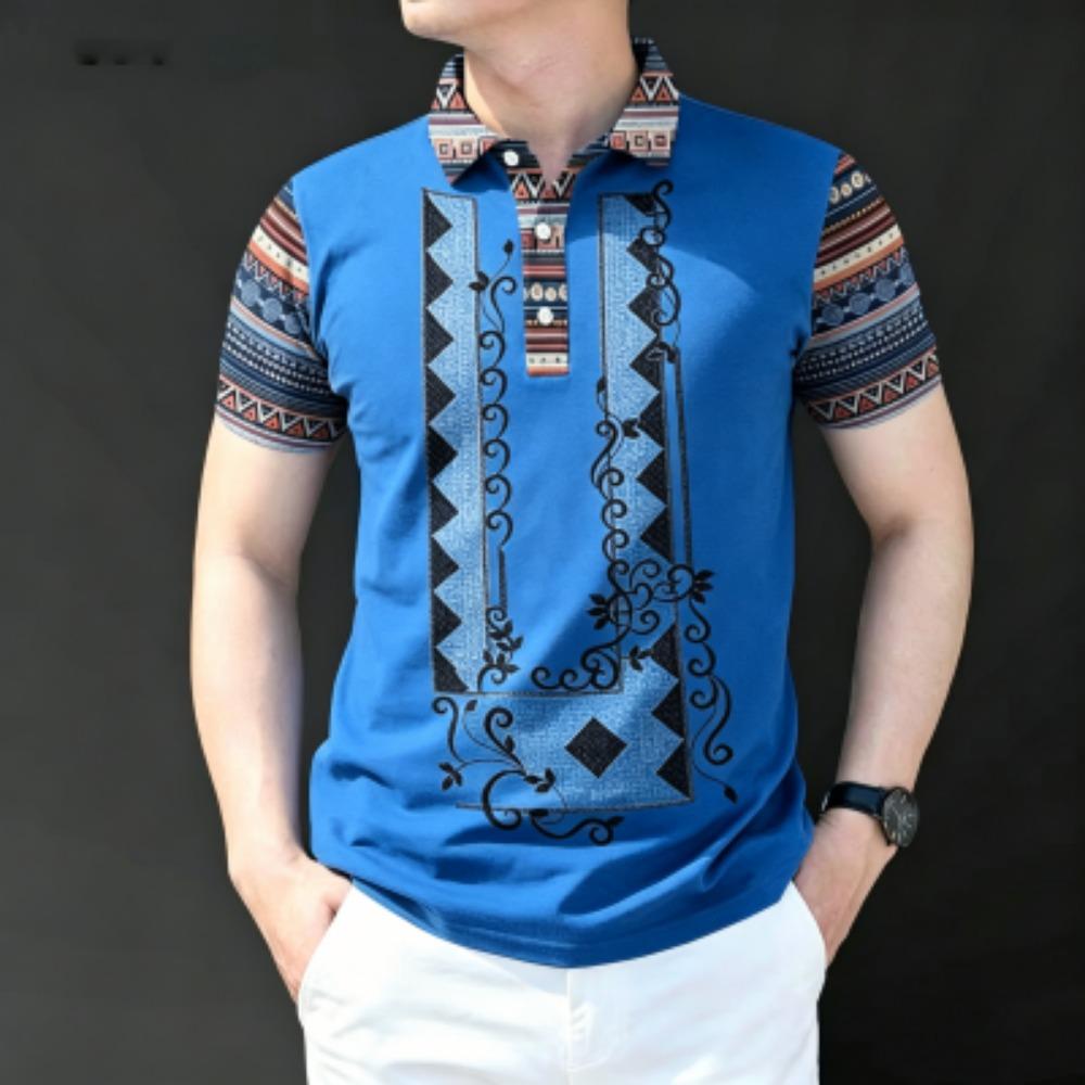 Multi-color Print Polo Shirt Men s Outdoor Street Short Sleeve Tees Top Summer Home Casual T-shirt Men s and Women s Polo Shirt S