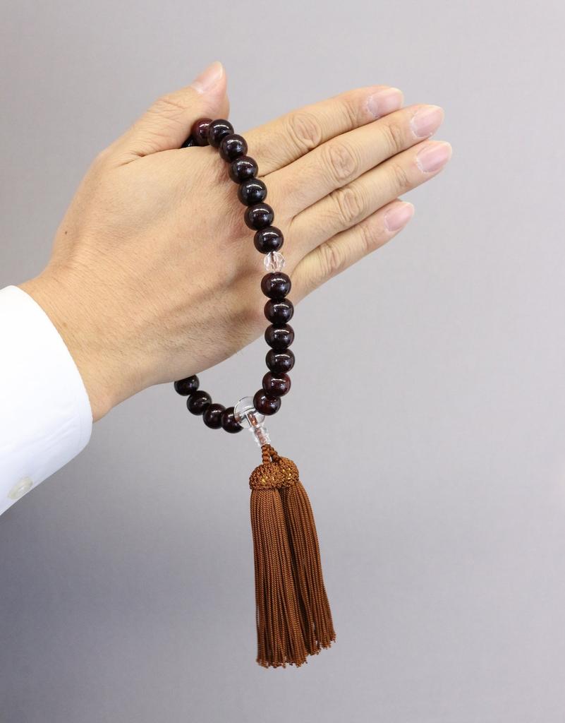 Nakago, Kyoto, Founded In 1885, 27 Rosewood Beads, Pharisees, with Rayon Tassels and a Prayer Bead Pouch (suitable for Men of All Sects)