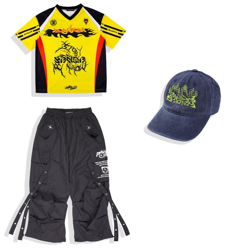 Kids' Hip Hop Street Dance Performance Outfit - Jazz Dance Fashion Show Drum Set Vest and T-shirt for Boys and Girls