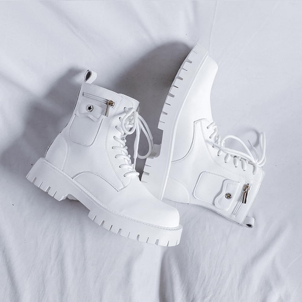 FANGLI Side Zip Short Motorcycle Platform Work Engineer Cold FL422 Size Men's Boots, Lace-Up, Boots, Boots, Sole, Boots, Boots, Casual, Weather,