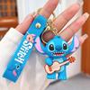 Car Cute flower Stitch bag pendant keychain Star and Stitch PVC soft plastic doll pendant couple small key chain Gift
