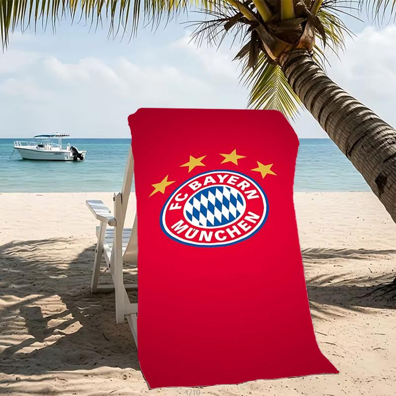 Beach Towel with FC Bayern München logo Pattern - soft,absorbent,machine washable Lightweight&Modern,swimming,Travel Essentials