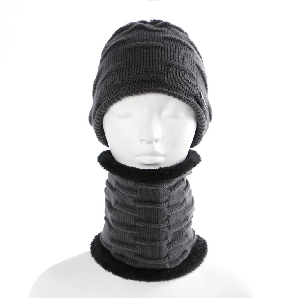 Winter cold weather gear neck warmer, mock toshi beanie, fur hat set for men