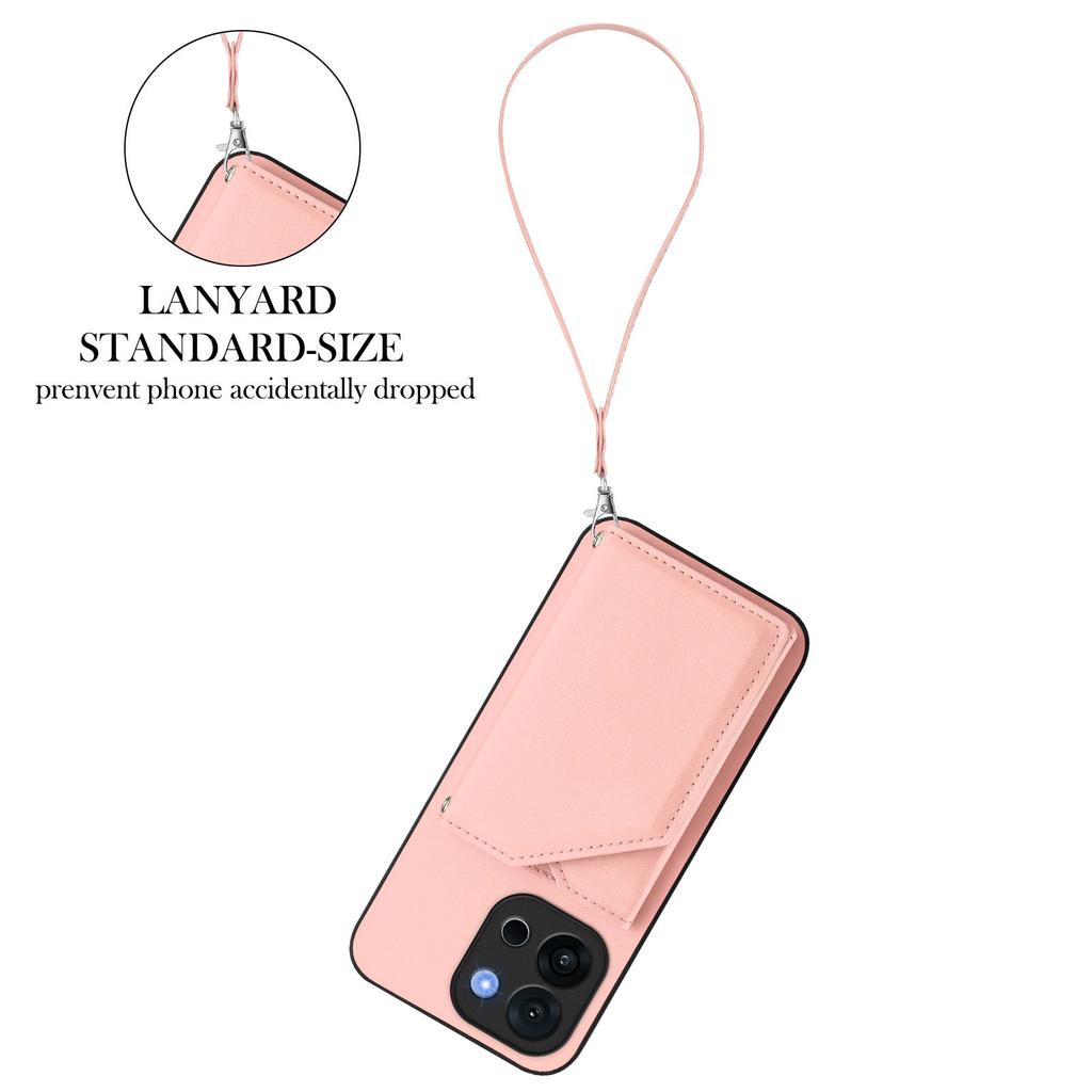 Pro OnePlus 13T 5G Pouzdro Držák na karty Stojánek Kryt telefonu s povrchem na dotek a zápěstním poutkem